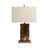 Daye 26X16" Rectangle Marble Lamp With Antique Brass, Brown