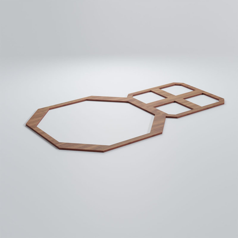Panneaux muraux en bois Johnston, Noyer, H 7 3/8 po x l 12 3/8 po x P 3/8 po
