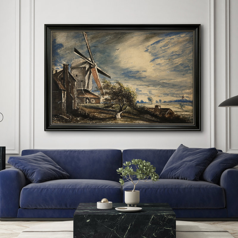 Un moulin près de Colchester, v. 1833 - John Constable - Toile encadrée sur mesure, 28 po x 40 po, Toile avec cadre