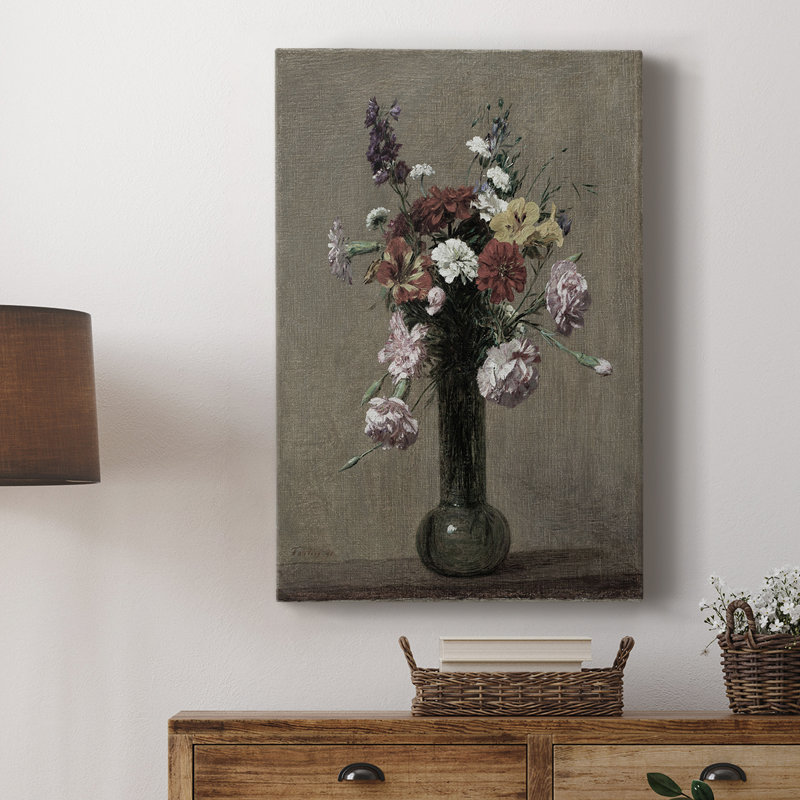 Imprimé floral rétro LII - galerie Cavas, H 18 po x l 12 po