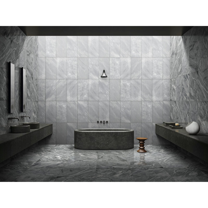 Marbre gris 12 x 24 po, carrelage mural au fini texturé Ol pour salle de concert, marbre pierre naturelle 12 * 24, cours de remise en forme, cannelé 3D,