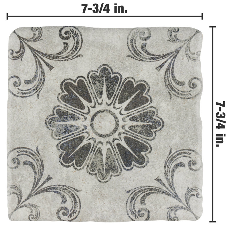 Costa 8" x 8" Ceramic Patterned Wall & Floor Tile