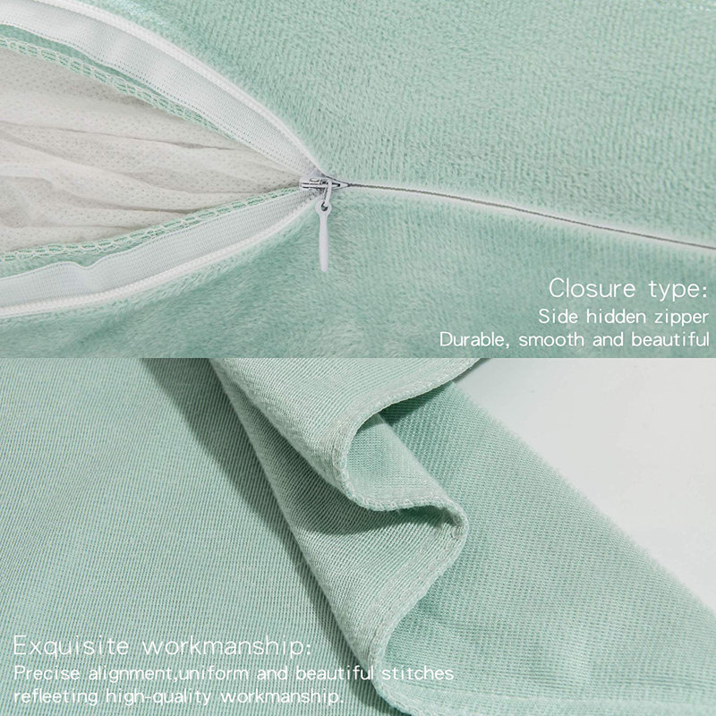 Housse de coussin en velours, Cyan, Standard