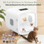 Séchoir pour animaux de compagnie AdvWIN pour chats et petits chiens, 5 modes de séchage ultra silencieux pour le toilettage avec contrôle de température intelligent efficace à 360 °, 50 autocollants pour chat, minuterie, lumière