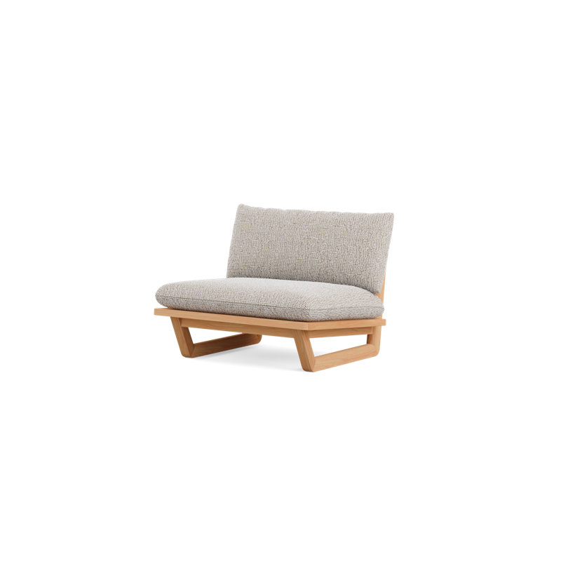 Outdoor Teak Lounge Chair, Sunbrella Berber Rib Dune, No