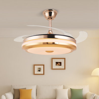 Ceiling Fans with Lights and Remote, 47 Inch Bladeless Ceiling Fans with LED Lighting, Smart Modern Ceiling Fan, Stepless Color Changeable, Dimmable, Timer Setting - Brush Nickel