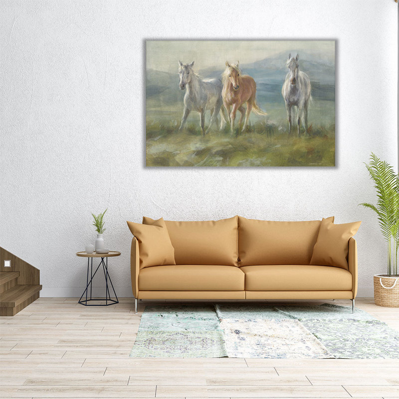 Rangeland Horses - reproduction d'art sur toile, H 20 po x l 30 po