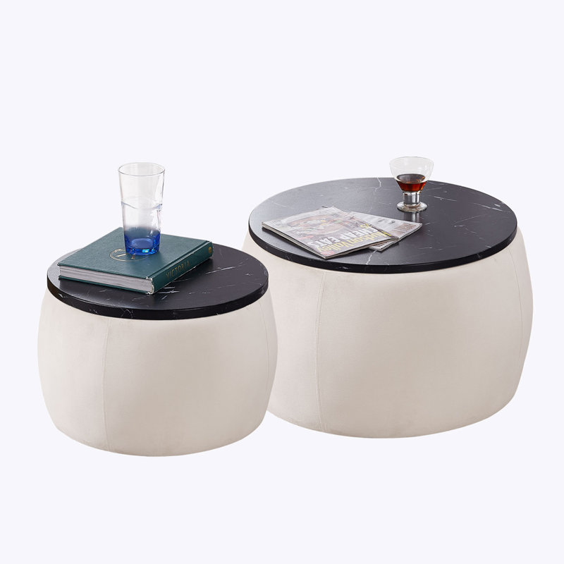 Tables d'appoint Ysabelle, Noir, Beige