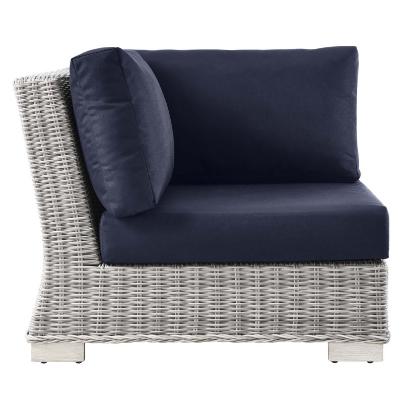 Chaise de coin d'extérieur Modway Conway, Sunbrella® bleu marine