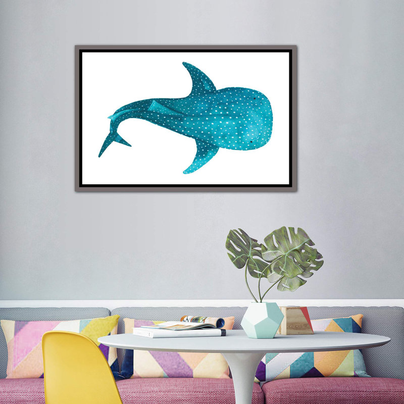 " Whale Shark II ", No Mat, 40" H x 60" W x 1.5" D, Gray Wood Framed Canvas