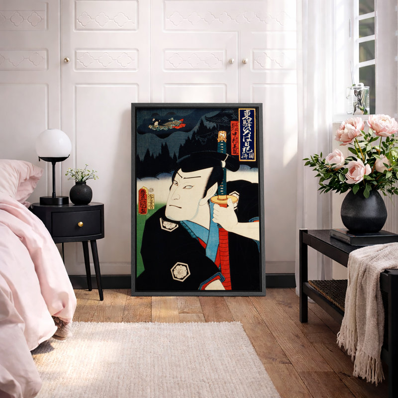 Œuvre d'art kaki japonaise, art de l'ère Edo kabaki, impression d'art giclée sur toile encadrée, H 24 po x l 16 po x P 1,5 po