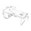 Bureau blanc / blanc + beige pierre rectangulaire + bois manufacturé avec 3 tiroirs-1461635366-1461635363