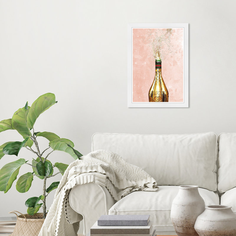 «Blush Italian Champagne», impression encadrée, Cadre blanc