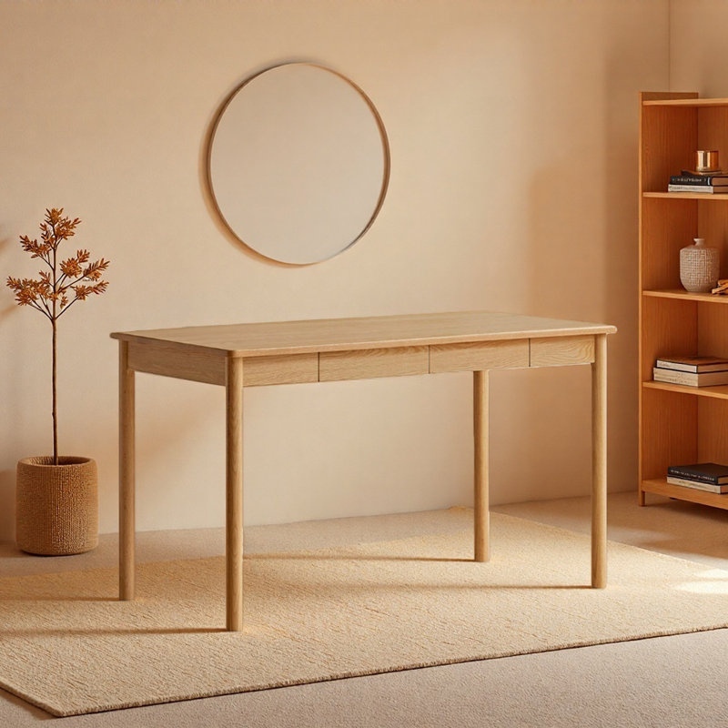 Bureau d'écriture simple en chêne durable brun clair, H 29,52 po x l 55,11 po x P 23,62 po