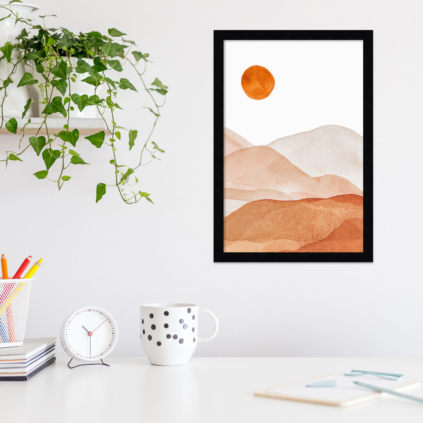 Doris "Mountain Range I" Print, 19.25" H x 13.25" W x 0.88" D, Black