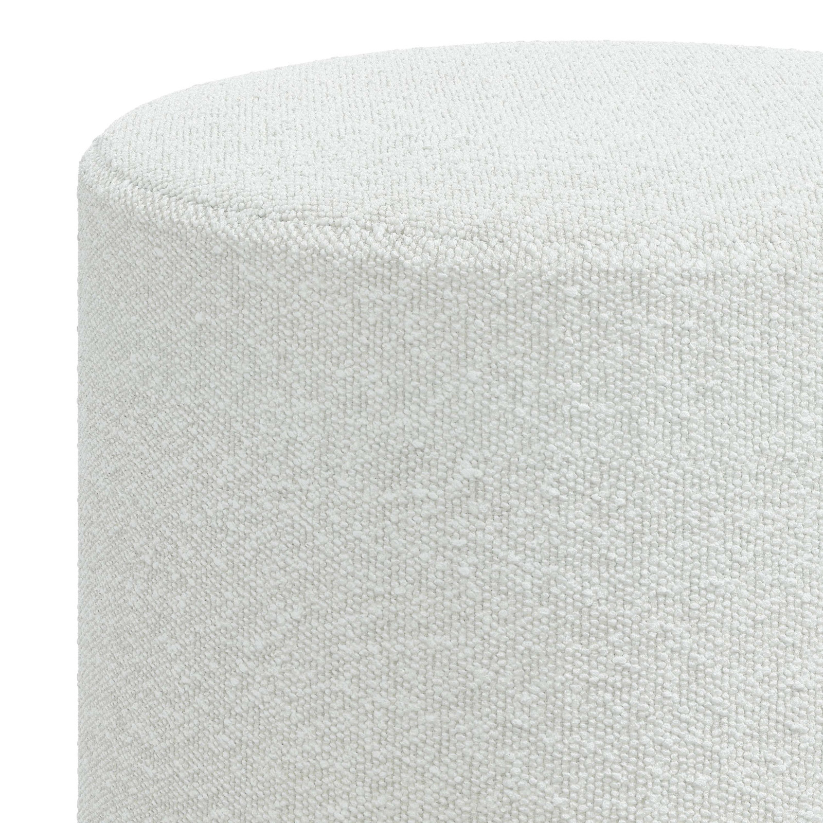 Epaulette Upholstered Ottoman, Classic Ivory Boucle