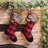 21" Fur Black/Red Buffalo Plaid Stocking