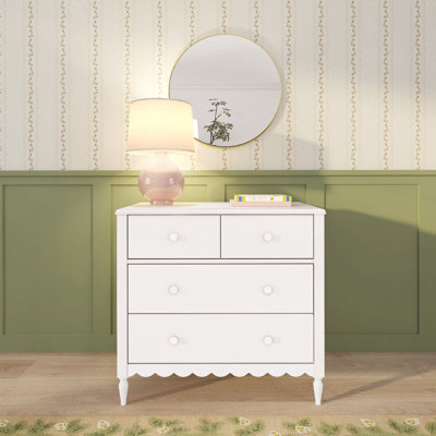 Commode 4 tiroirs Charlotte, lin blanc