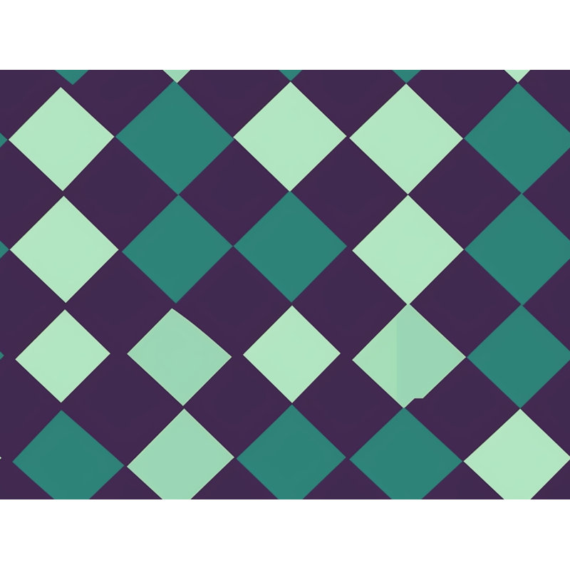 Machine Printed Comforter, Queen Comforter, Green/Purple Argyle