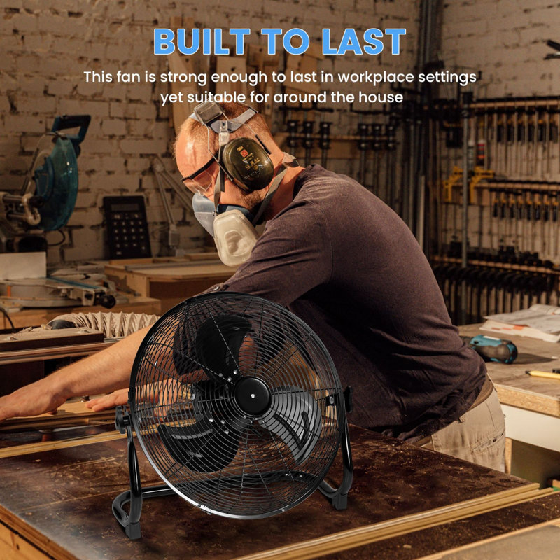 Rechargeable Battery Powered Variable Speed Fan Adjustable Tilt with 5V USB Output for Outdoor Use, 12"