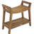 Patented Asia Ascend Teak Shower Bench with Shelf