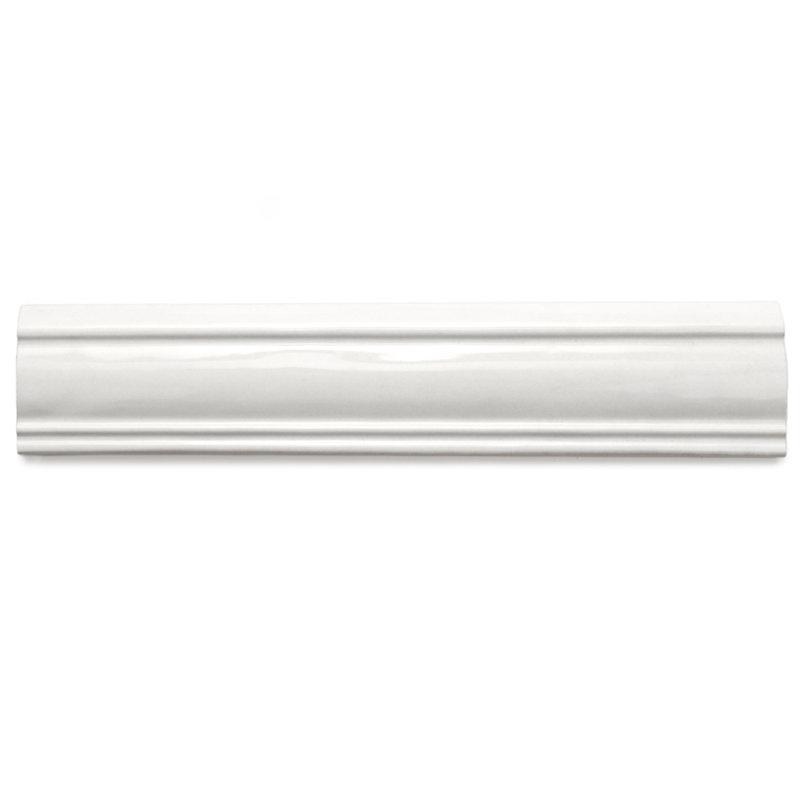 Waverly 3'' x 12'' Polished Ceramic Chair Rail, White