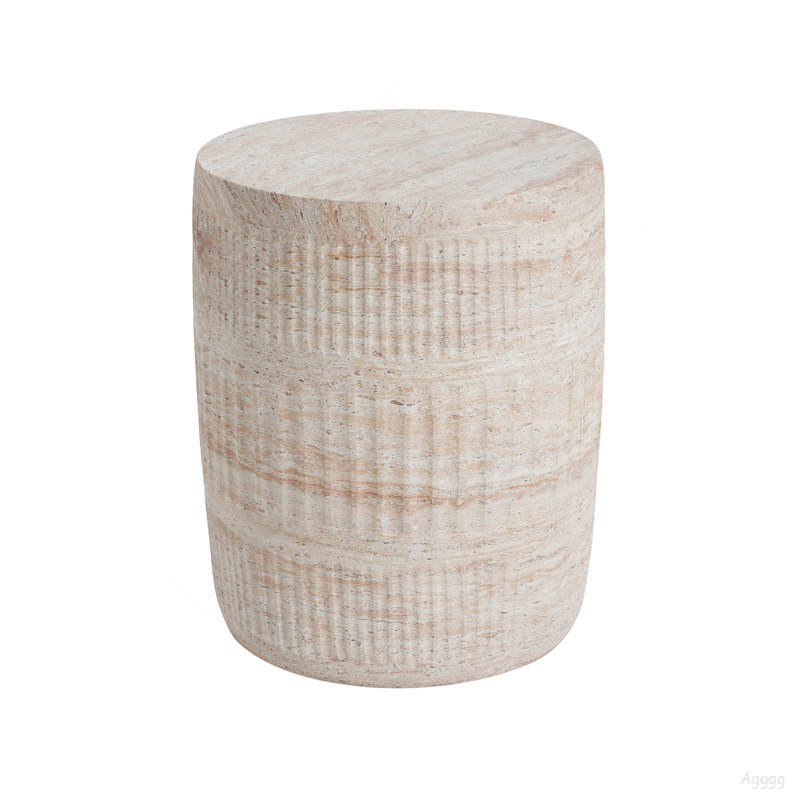 Table d'appoint d'extérieur / d'intérieur en béton léger, finition travertin