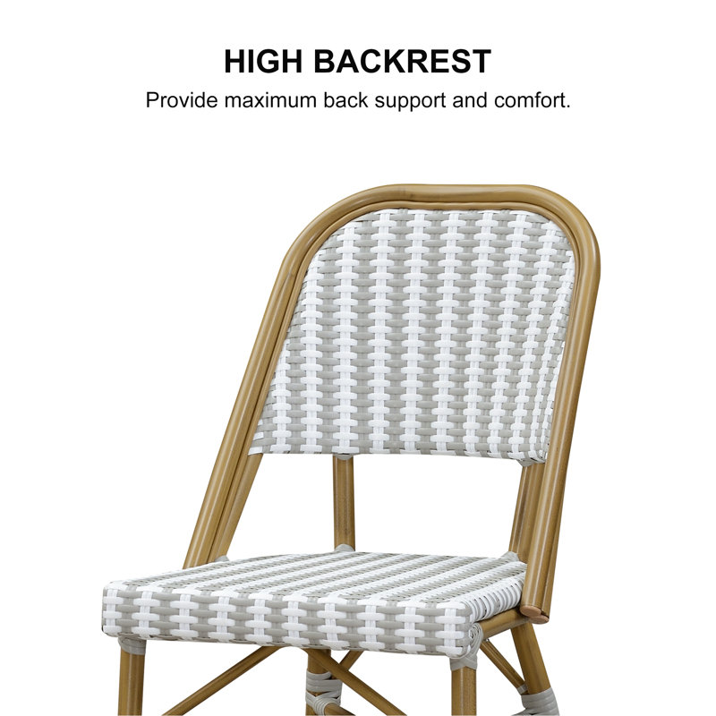 Ensemble de 2 chaises d'extérieur Leaf, Gris, blanc
