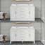 Ensemble de meuble-lavabo blanc en bois massif l 60 po x P 22 po Blakely II-1006240769-1006240770