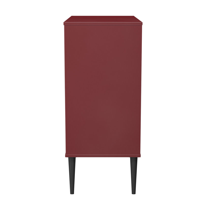Bisceglia 77cm W 4 - Drawer Chest of Drawers, Red