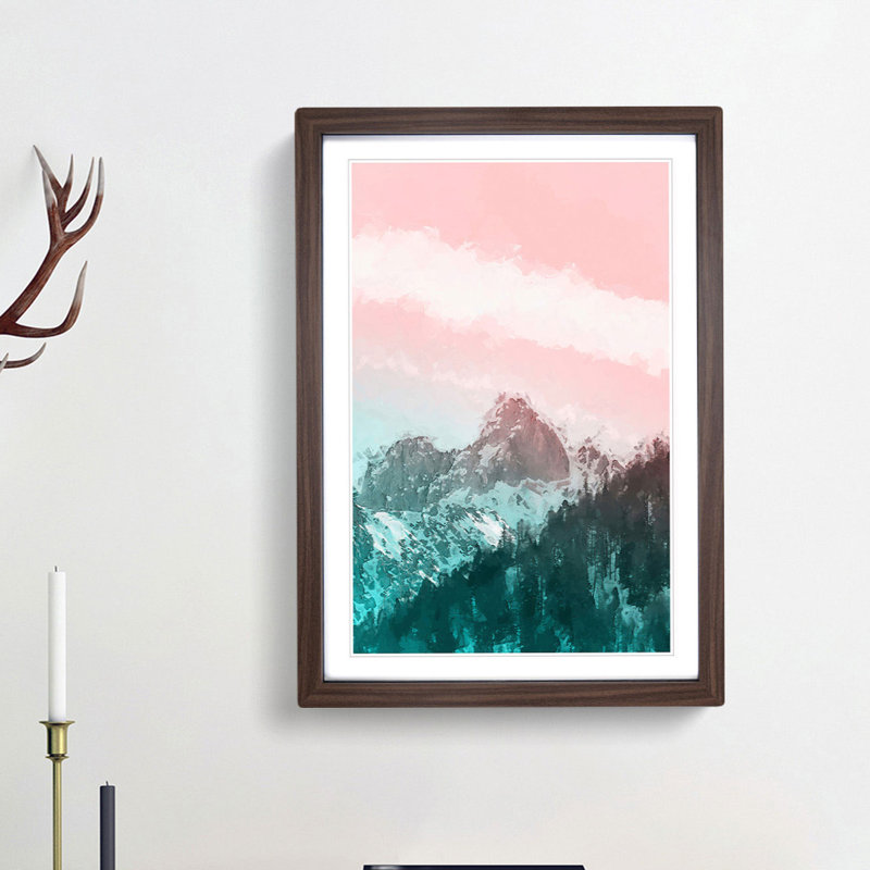 Cloud Stripe over the Mountains in Abstract - Picture Frame Graphic Art Print, Walnut Framed, 48cm H x 36cm W x 2cm D