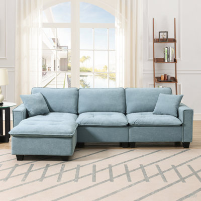 Canapé modulaire en suède luxueux