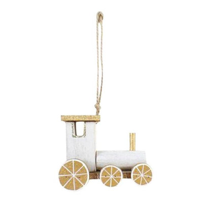 Ornement train en bois