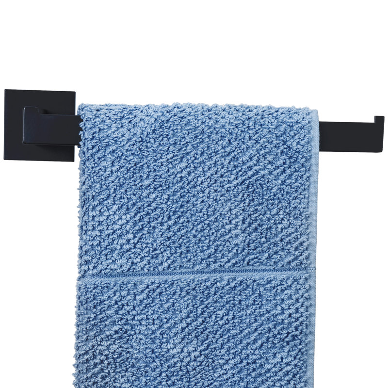 Porte-serviettes noir en acier inoxydable