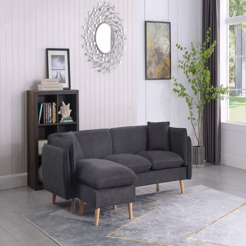 Canapé modulaire en tissu gris foncé Brayden
