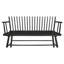 Banc en bois noir avec dossier à broches
