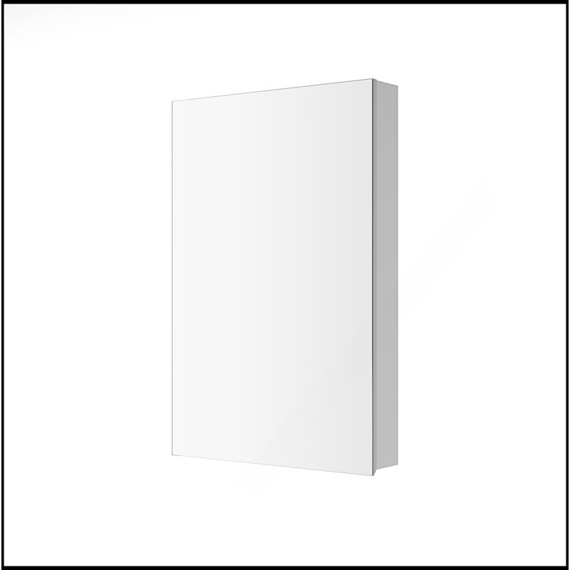 Armoire à pharmacie polyvalente avec miroir à bords biseautés, porte à ouverture sur la droite et porte sans cadre l 24 po x H 36 po Versatile