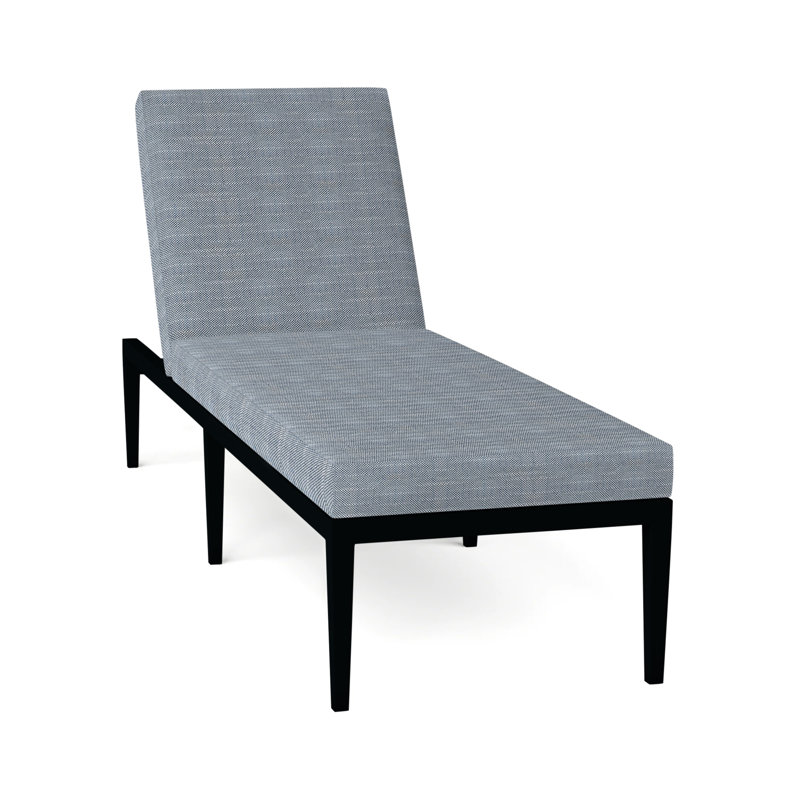 Elegante 78" Long Reclining Single Chaise with Cushions, Welt, Paper Sky, Elegante #97 Midnight
