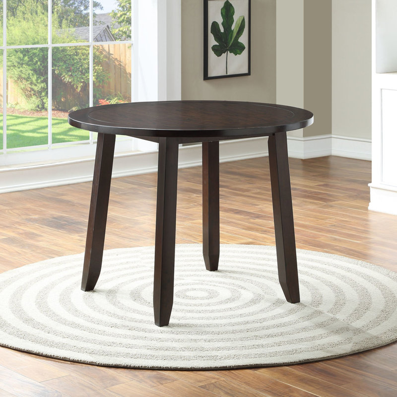Kittle Solid Wood Dining Set, 5 Pieces: Table, 4 Chairs, Brown