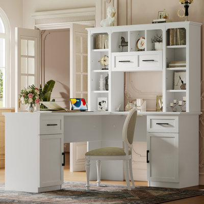 Farmhouse L-Shaped Desk For Home Office