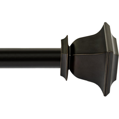   Tringle à rideaux pour fenêtres 18 à 44 po, tringle à draperie extensible en métal robuste de 1 po, tringle à rideaux réglable avec faîteaux décoratifs Quatro pour le salon, bronze impérial