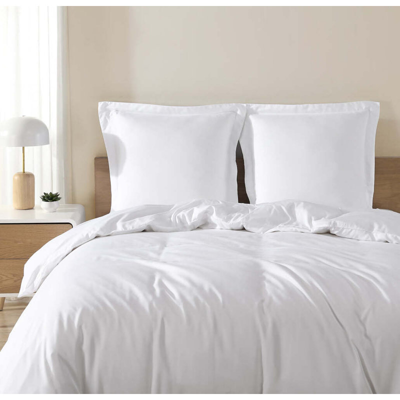 Clear White Bamboo King-Cal King Duvet Cover