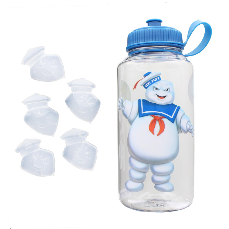 Bouteille d'eau en plastique Ghostbuster Stay Puft 32Oz avec moules à glaçons