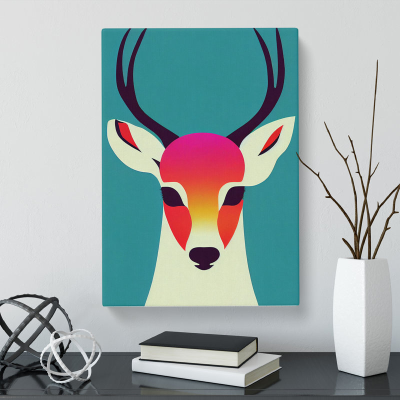Deer Pop - Wrapped Canvas, 76cm H x 50cm W x 3cm D