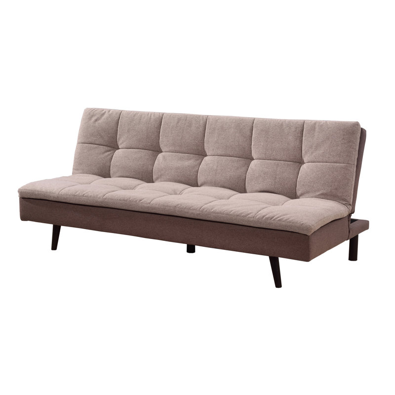 Upton Cheyney Twin 75'' Upholstered Convertible Sofa, Light Brown