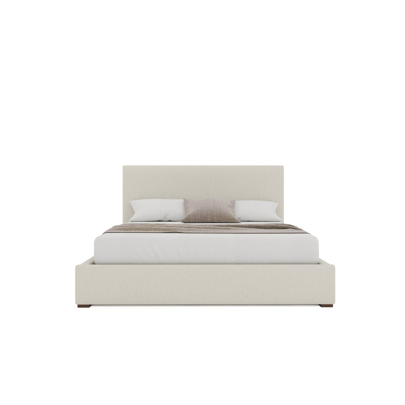 Lit tapissier moyen Moyra, Blanc cassé, Très grand
