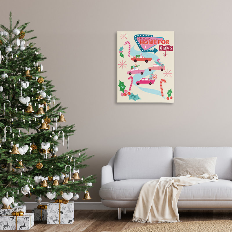 «Drive-In Christmas Fun», art mural par Jo Reid, H 40 po x l 30 po