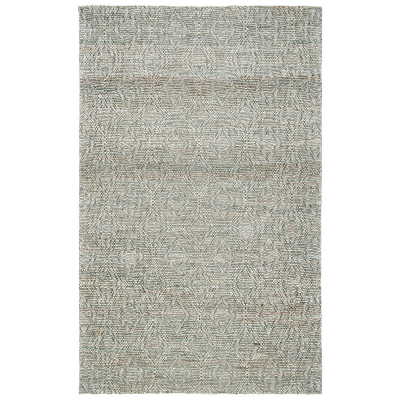 Karaline Hand Woven Jute And Cotton With Latex Geometric Rug, Rectangle 5' x 8'