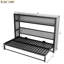 Lit escamotable gris en métal avec tablettes intégrées, pliable et stable, parfait pour les espaces invités, peu encombrant et facile à monter-1434352807