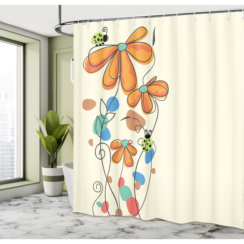 Ensemble de rideau de douche Kids, H 69 po x l 84 po, Orange pale
